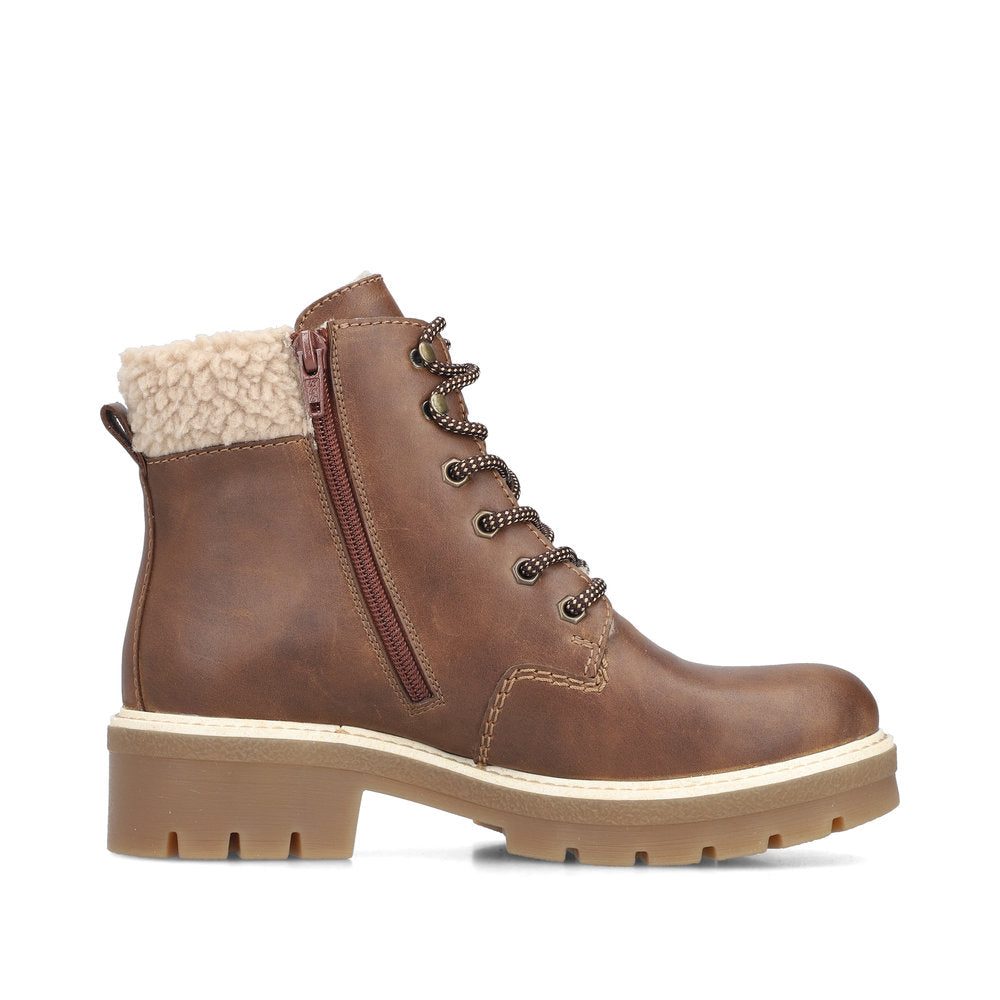 Rieker Casual Ankle boot with Lace and Zip Y8118-22 NUT