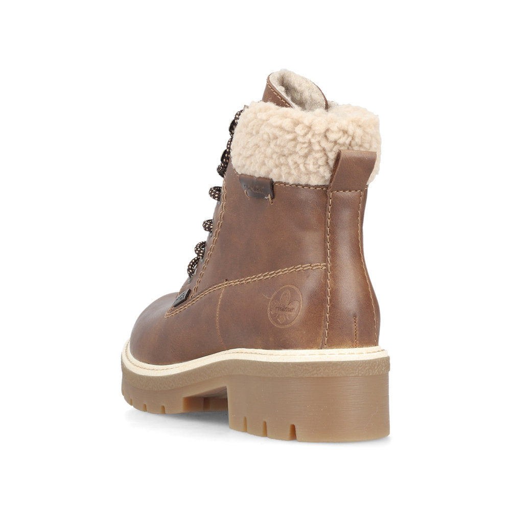 Rieker Casual Ankle boot with Lace and Zip Y8118-22 NUT