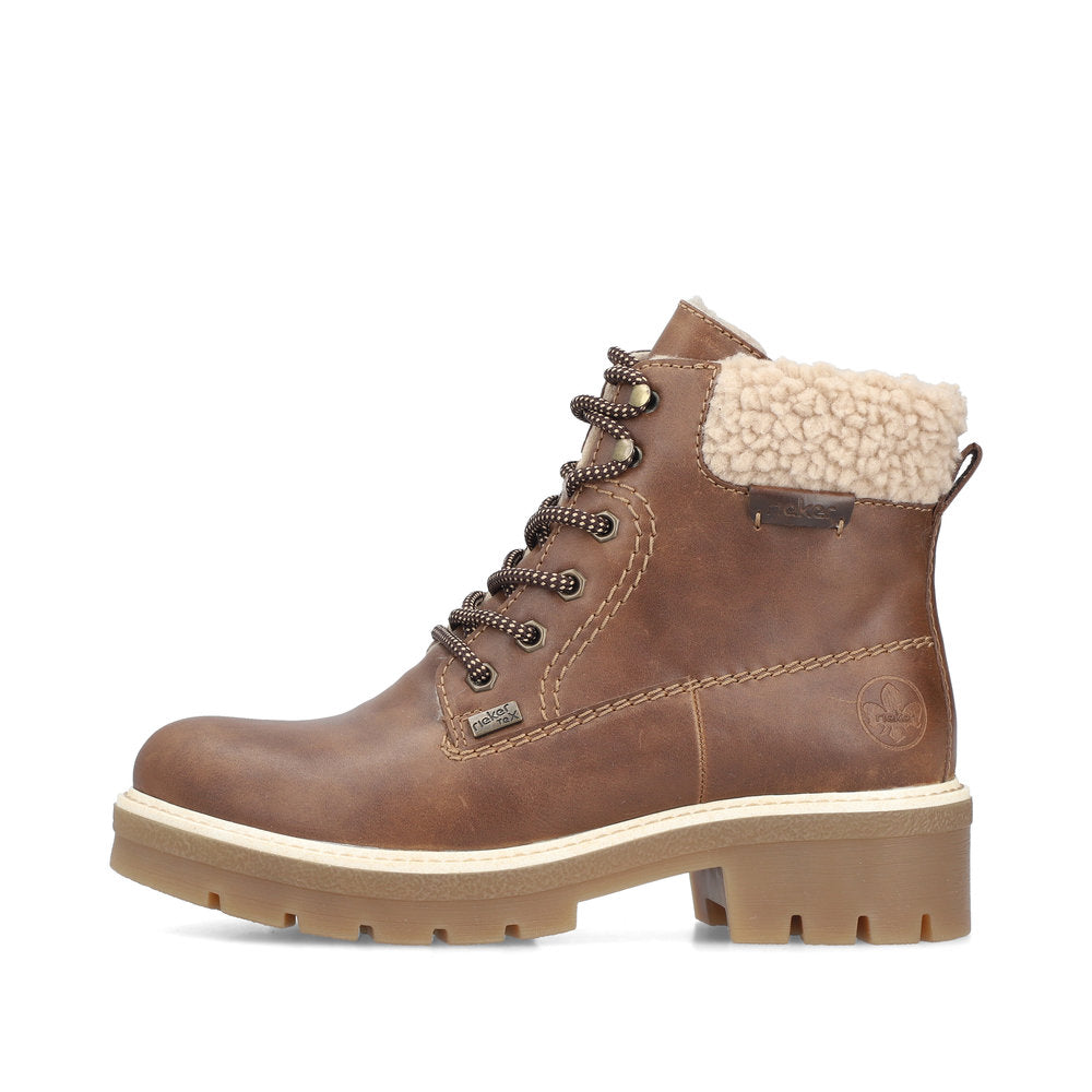 Rieker Casual Ankle boot with Lace and Zip Y8118-22 NUT