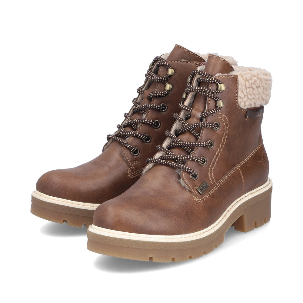 Rieker Casual Ankle boot with Lace and Zip Y8118-22 NUT