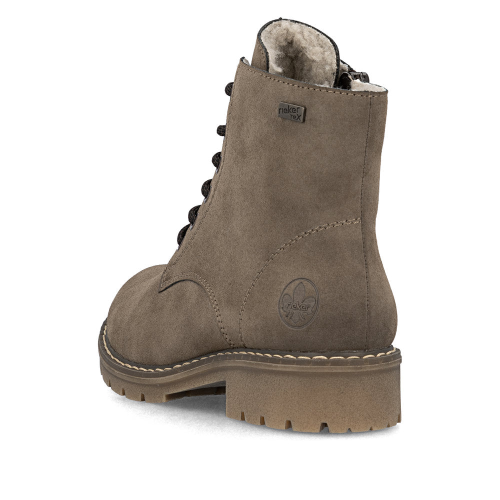 Rieker Ankle boot with Lace, zip and Waterproof lining Y9103-24 BROWN