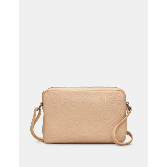 Yoshi Custard Cream Beige Soft Leather Cross Body Handbag
