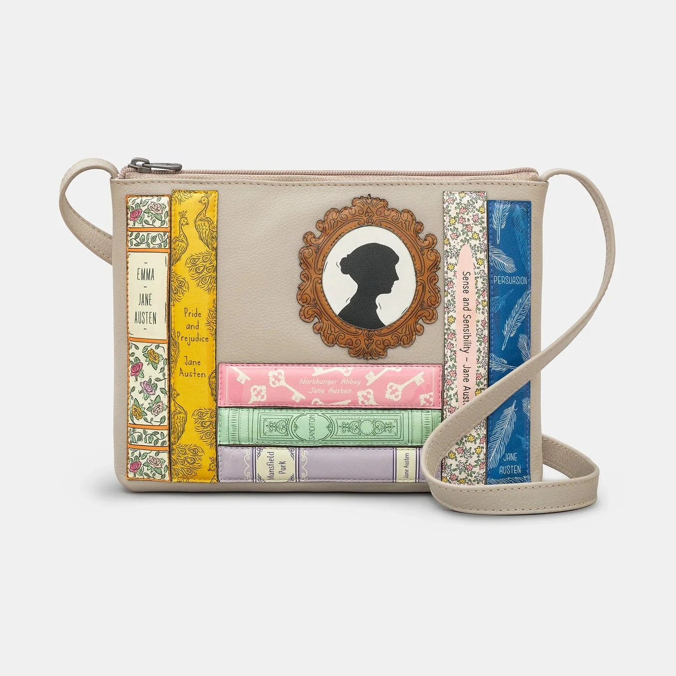 Yoshi Jane Austen GREY Soft Leather Crossbody Bag YB214 LBR JA 46