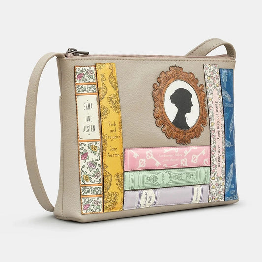 Yoshi Jane Austen GREY Soft Leather Crossbody Bag YB214 LBR JA 46