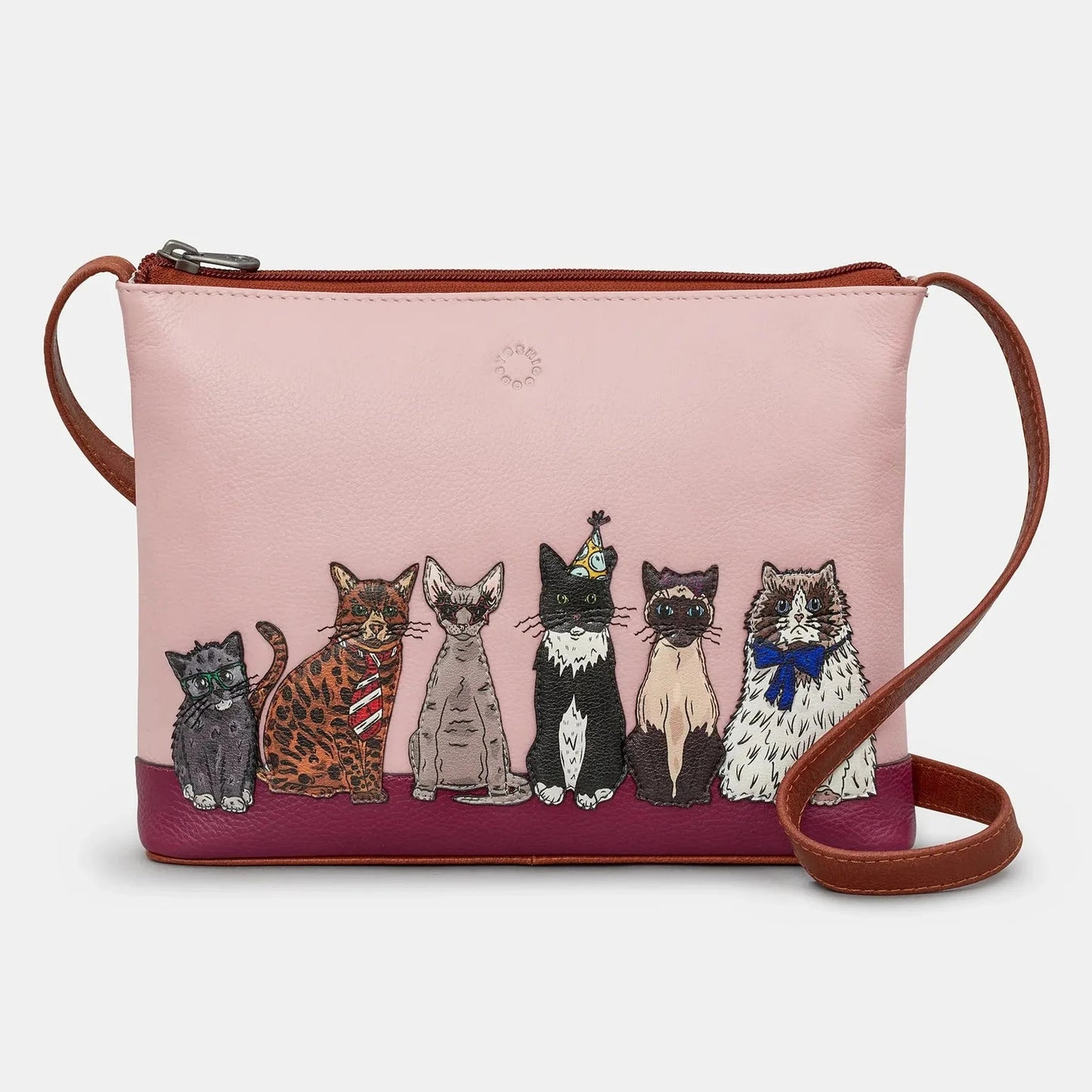 Yoshi Party Cats Cross Body Bag BROWN YB214 PRTCT