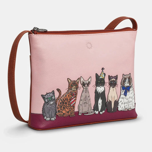 Yoshi Party Cats Cross Body Bag BROWN YB214 PRTCT