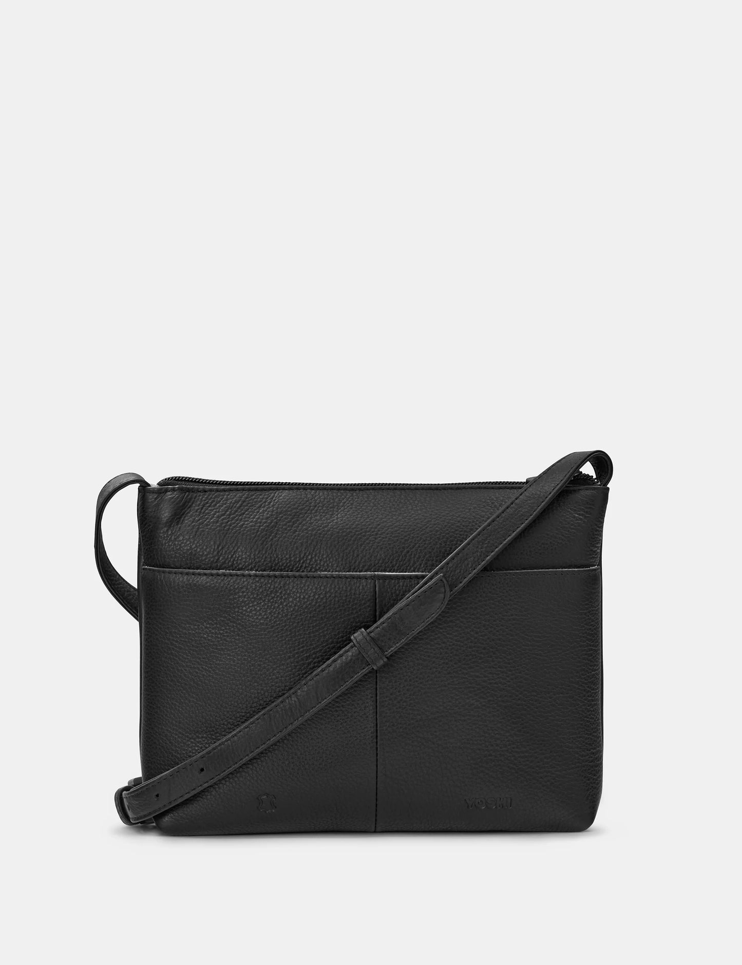 Bees Love BLACK Yellow Lavender Soft Leather Cross Body Bag