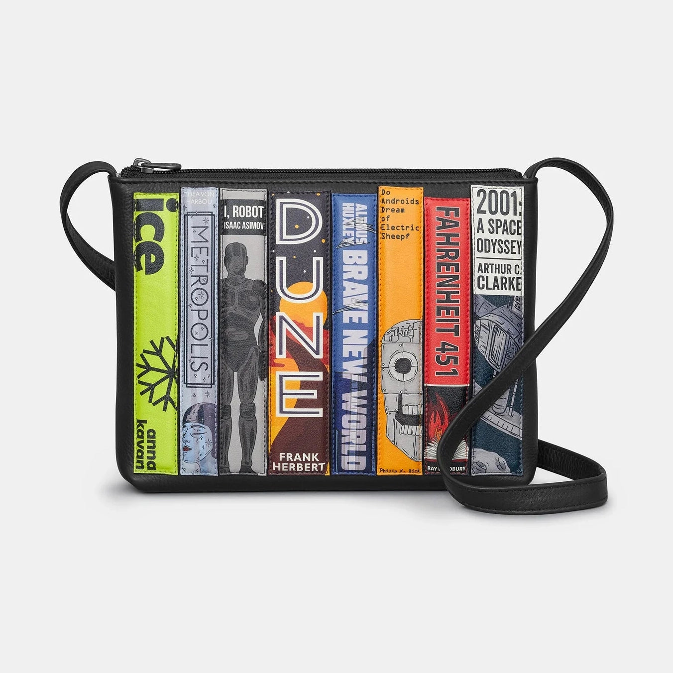 Yoshi Sci Fi Bookworm BLACK Soft leather Crossbody Bag YB214 LBR SF 1