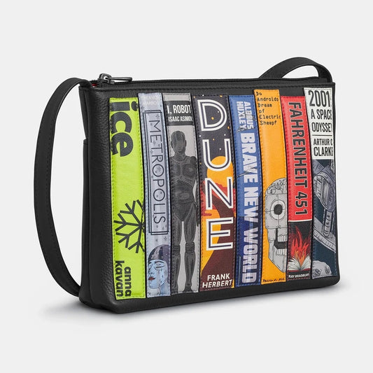 Yoshi Sci Fi Bookworm BLACK Soft leather Crossbody Bag YB214 LBR SF 1