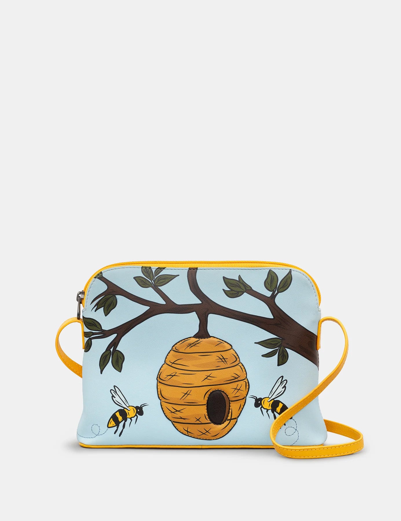 Yoshi Soft Leather Bee Hive Crossbody YELLOW Bag