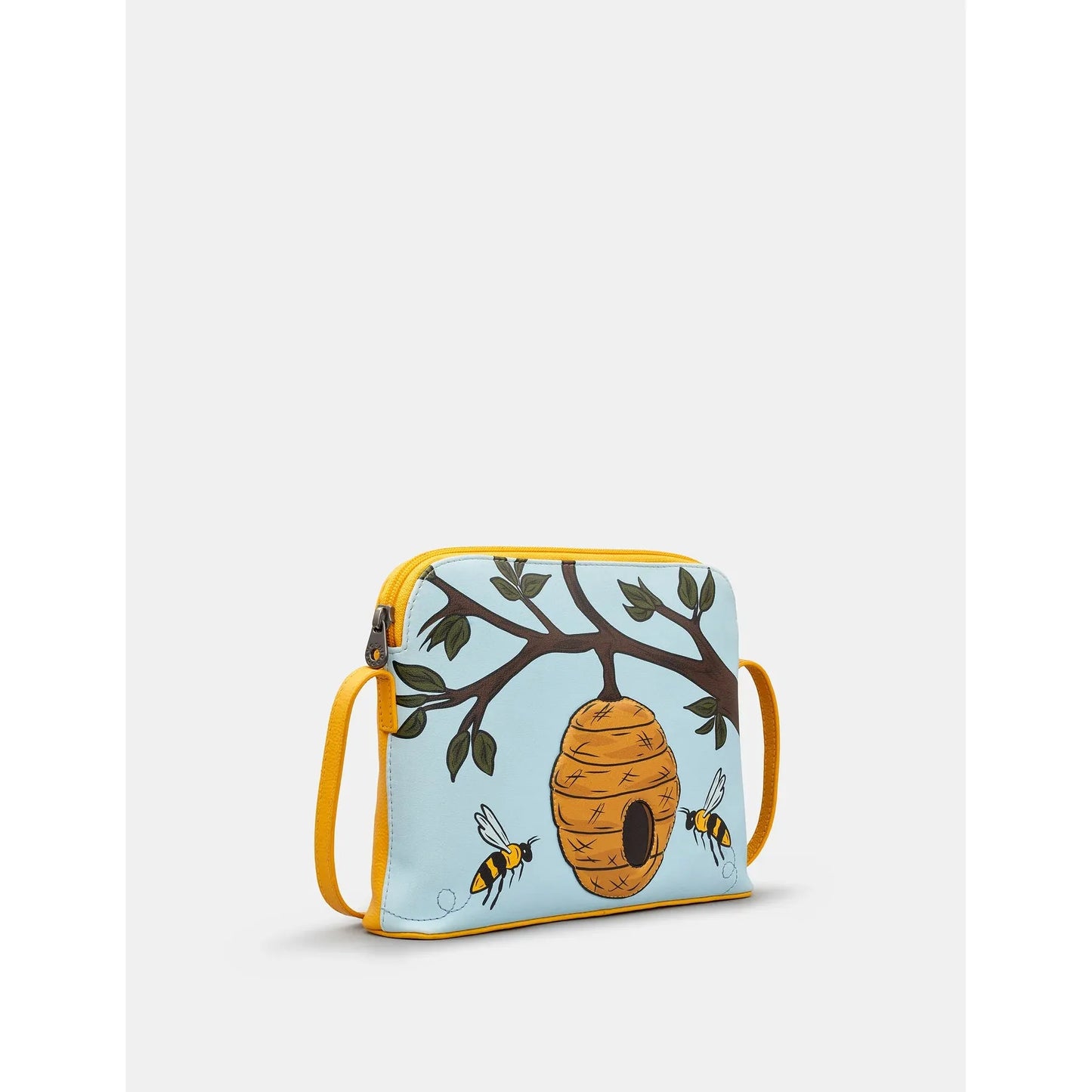 Yoshi Soft Leather Bee Hive Crossbody YELLOW Bag
