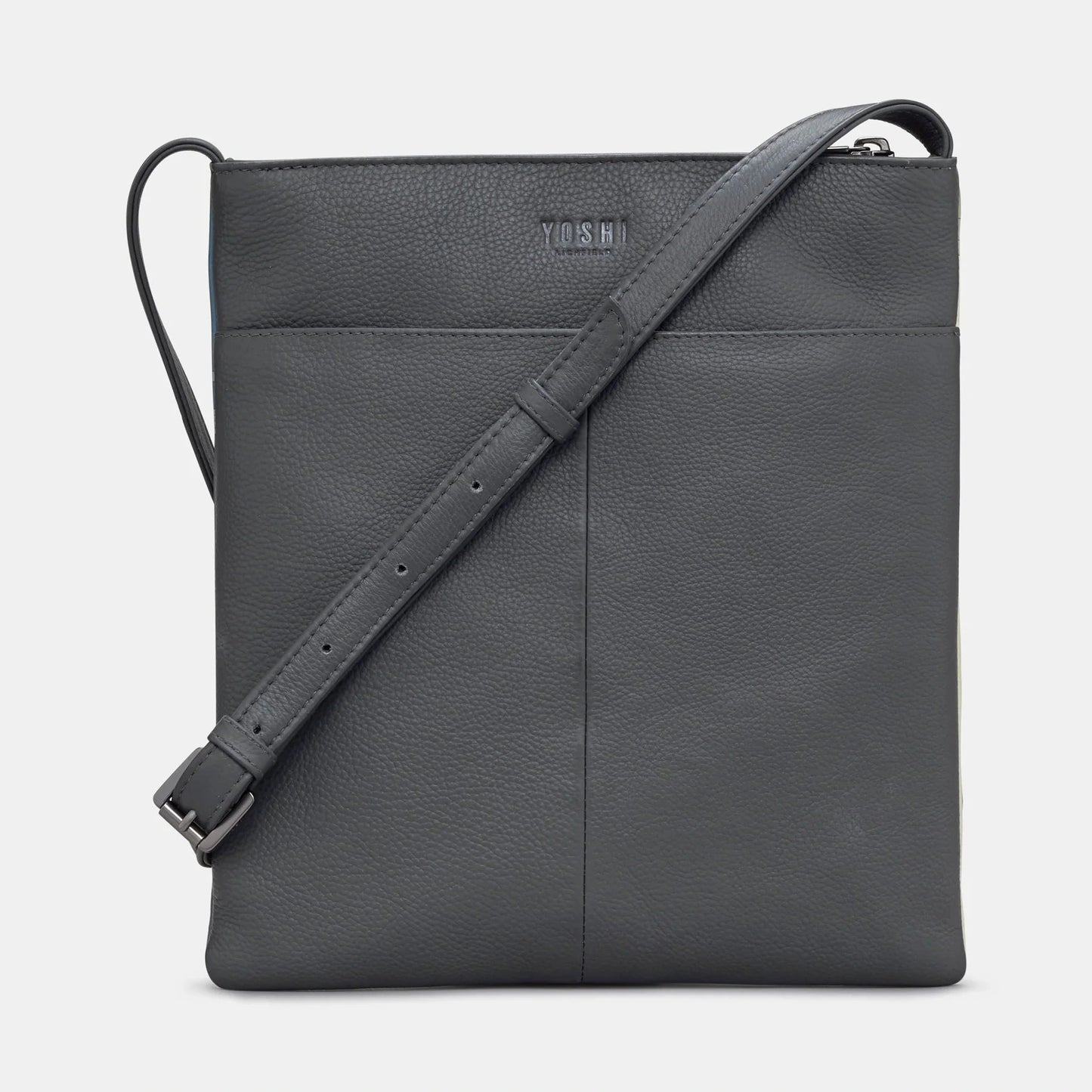 Yoshi Purrfect Neighbours Grey Leather Cross Body Bag YB90 PURR 35