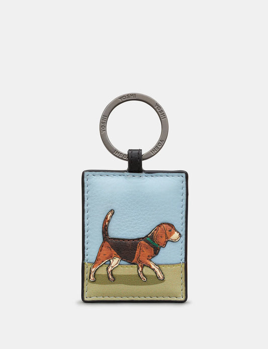 Yoshi Dog Walk Keyring Beagle BLACK Leather YKR DW1 BGL