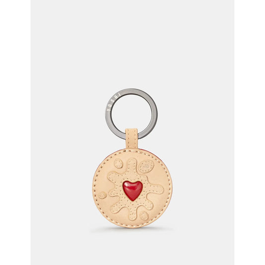 Yoshi Jammie Dodger Leather Keyring CREAM YKRJMD