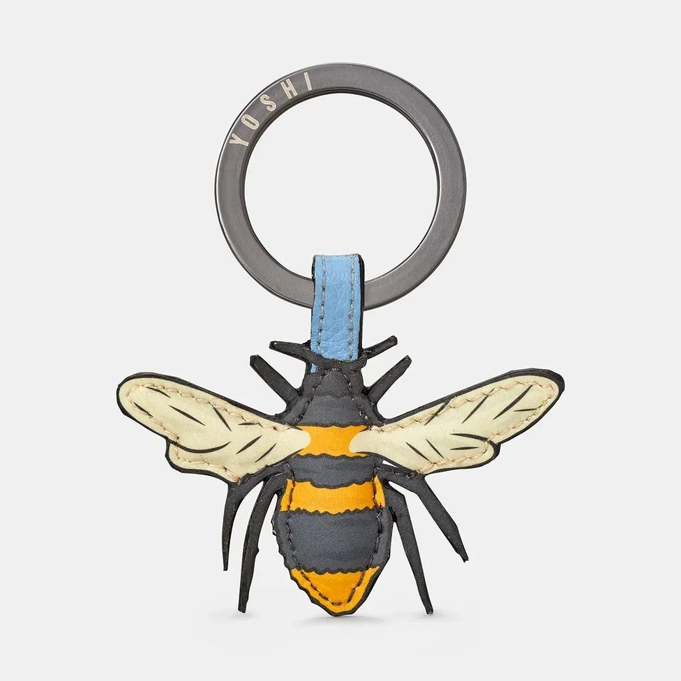 Yoshi Bee Happy Keyring BLACK Leather YKR BEE21
