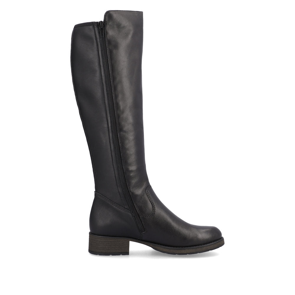 Rieker Z9591-01 Black Riding Style long leg Boots