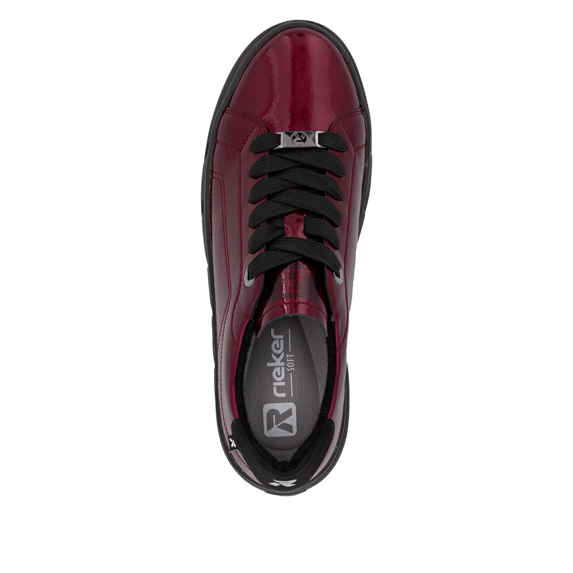 Rieker W2601 RED Patent Leather Low Top Sneakers W2601-35