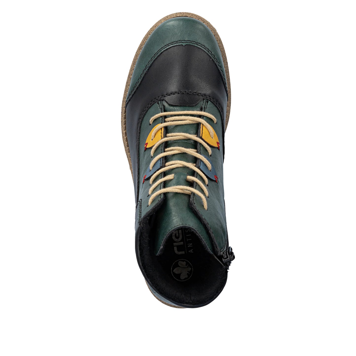 Rieker 73510 PEACOCK Multi Lace Up Ankle Boot With Zip 73510-90