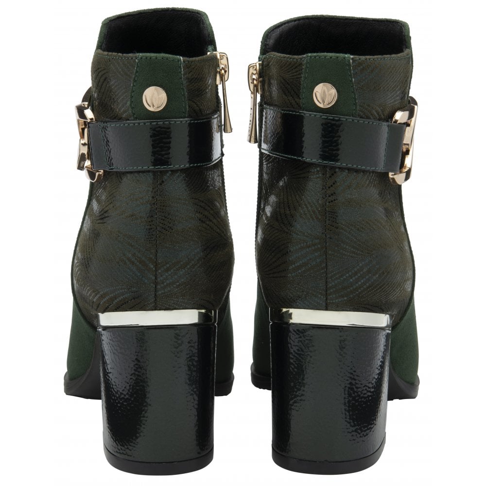 Lotus Boot Adelaide Smart Heeled Ankle Boot with zip GREEN ADELAIDE