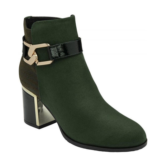 Lotus Boot Adelaide Smart Heeled Ankle Boot with zip GREEN ADELAIDE