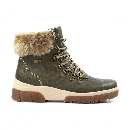 Lunar Alabama GREEN Waterproof Faux Fur Cuff Boot