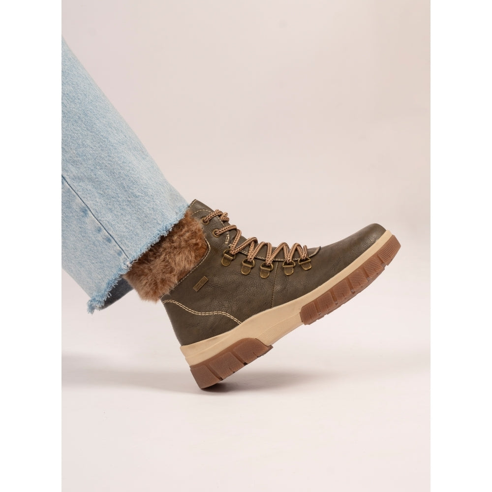 Lunar Alabama GREEN Waterproof Faux Fur Cuff Boot