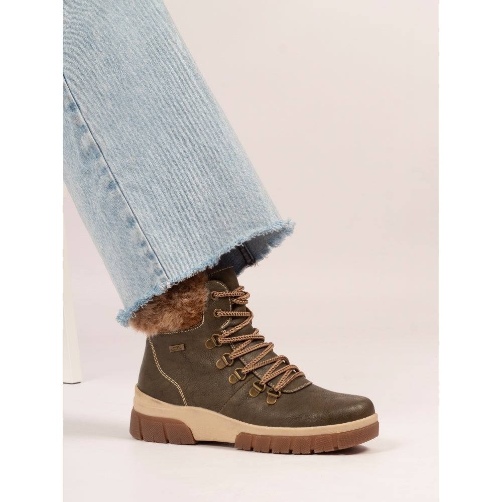 Lunar Alabama GREEN Waterproof Faux Fur Cuff Boot