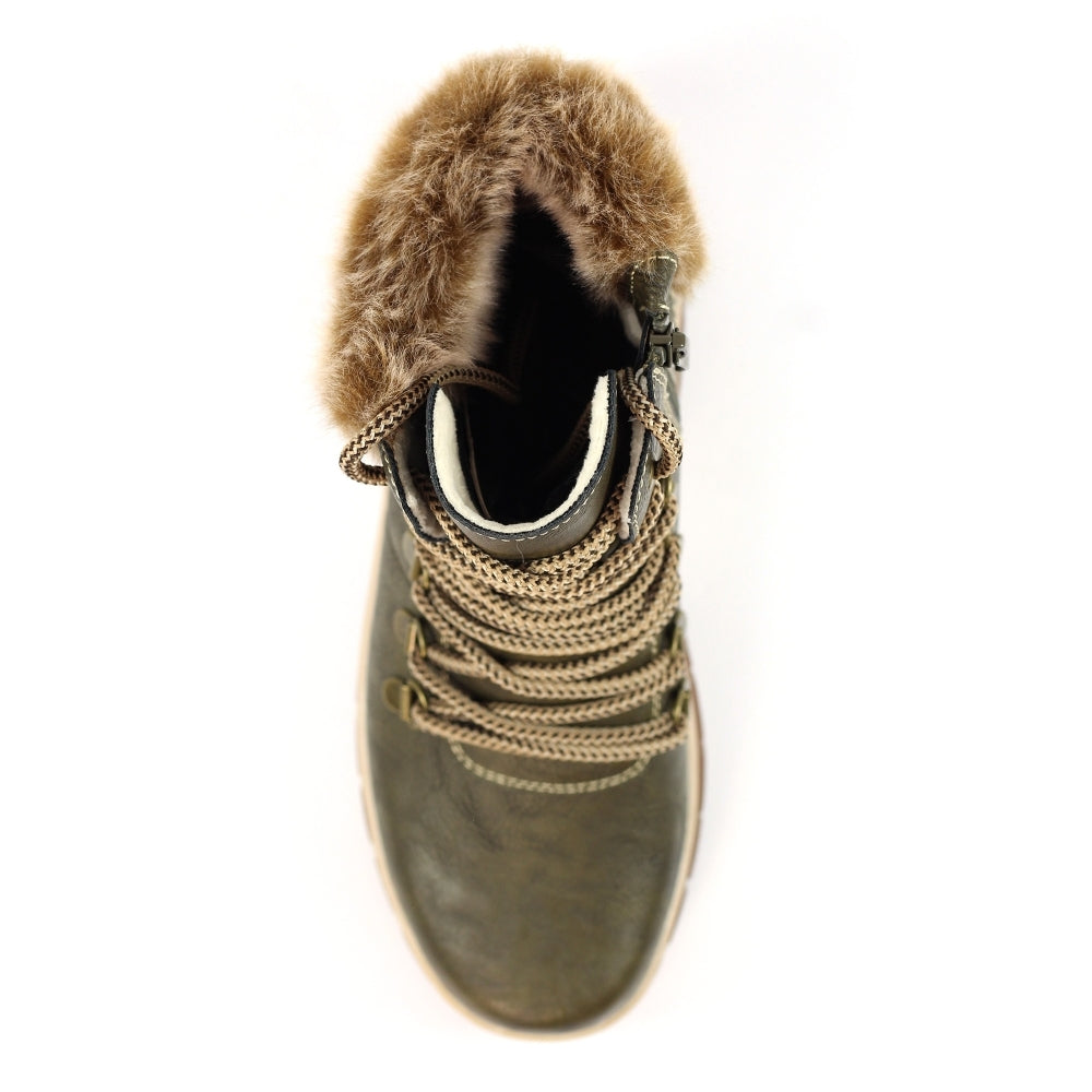 Lunar Alabama GREEN Waterproof Faux Fur Cuff Boot