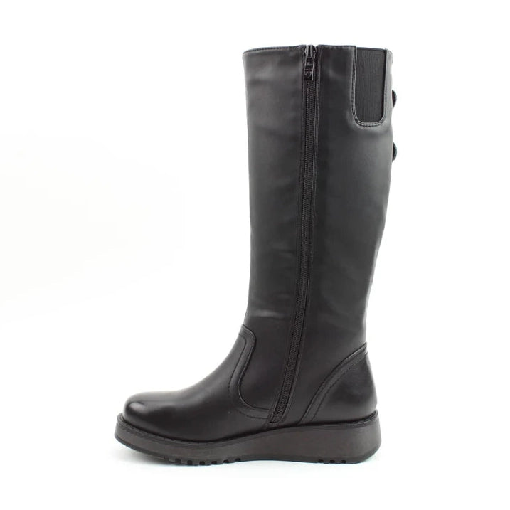 Heavenly Feet Bernice Black Vegan Friendly Long Leg Boot