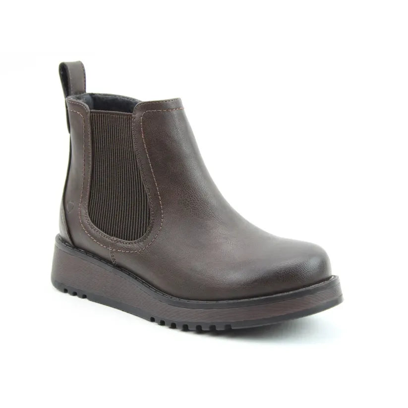 Heavenly Feet New Rolo CHOCOLATE Vegan Friendly Chelsea Boot with Zip