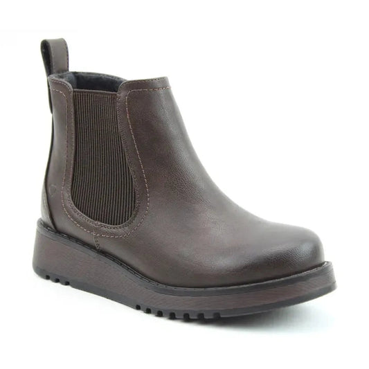 Heavenly Feet New Rolo CHOCOLATE Vegan Friendly Chelsea Boot with Zip