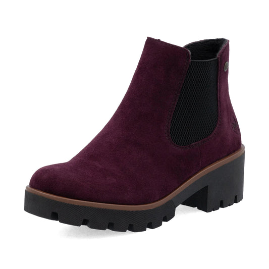 Rieker 79265 BURGUNDY Suede Leather Chelsea Ankle Boot 79265-30