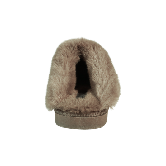Jo & Joe Ballyclare BROWN Slipper with Fur Cuff and Fleecy Lining