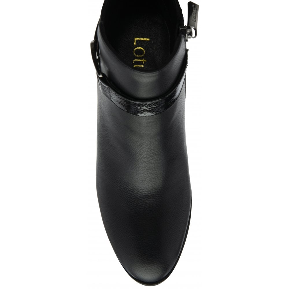 Lotus Adelaide BLACK Block Heel Dress Ankle Boot