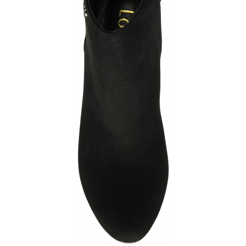 Lotus Andrea Black Mid Heel Ankle Boot.