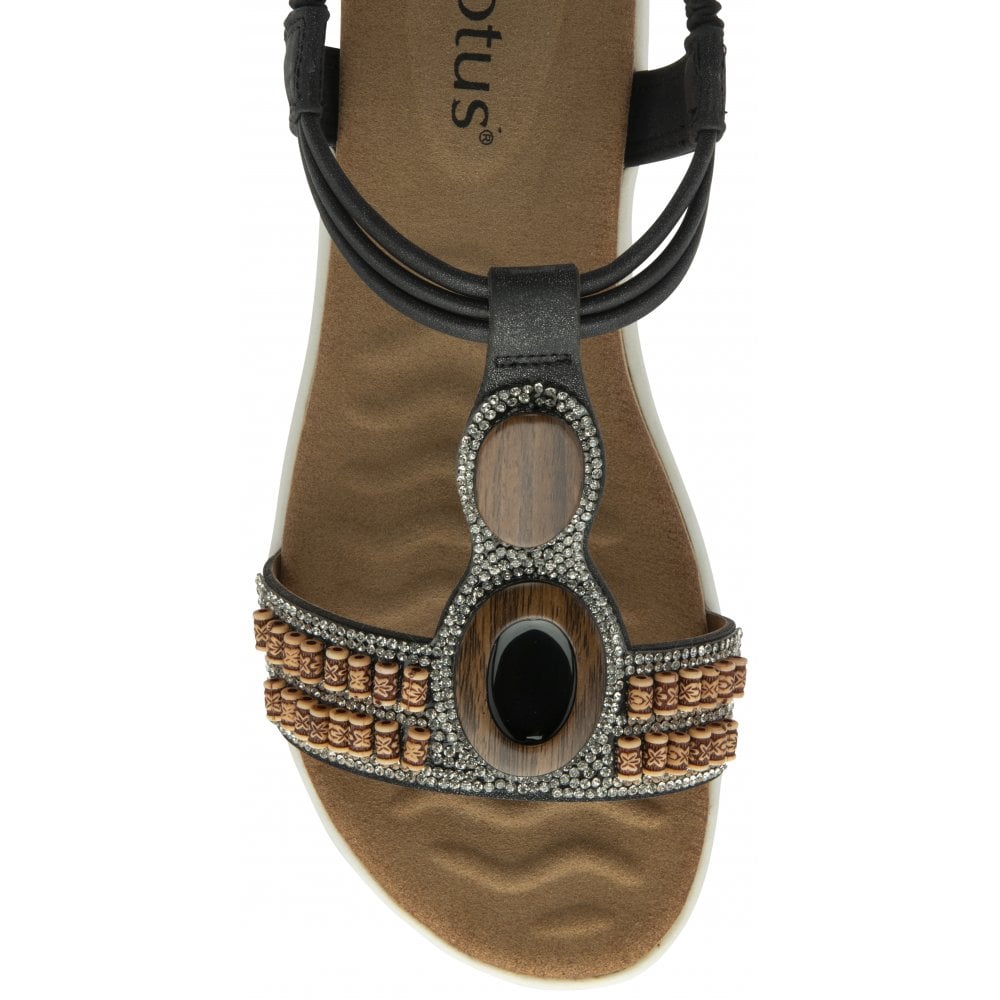 Lotus Bertolini BLACK Comfort Sandals