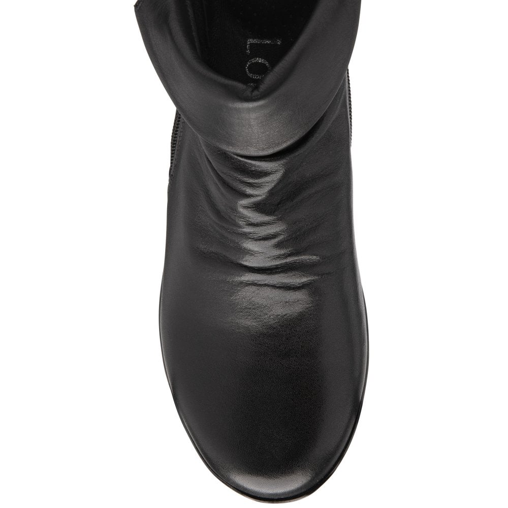 Lotus Cordelia BLACK Soft Leather Wedge Ankle Boot CORDELIA