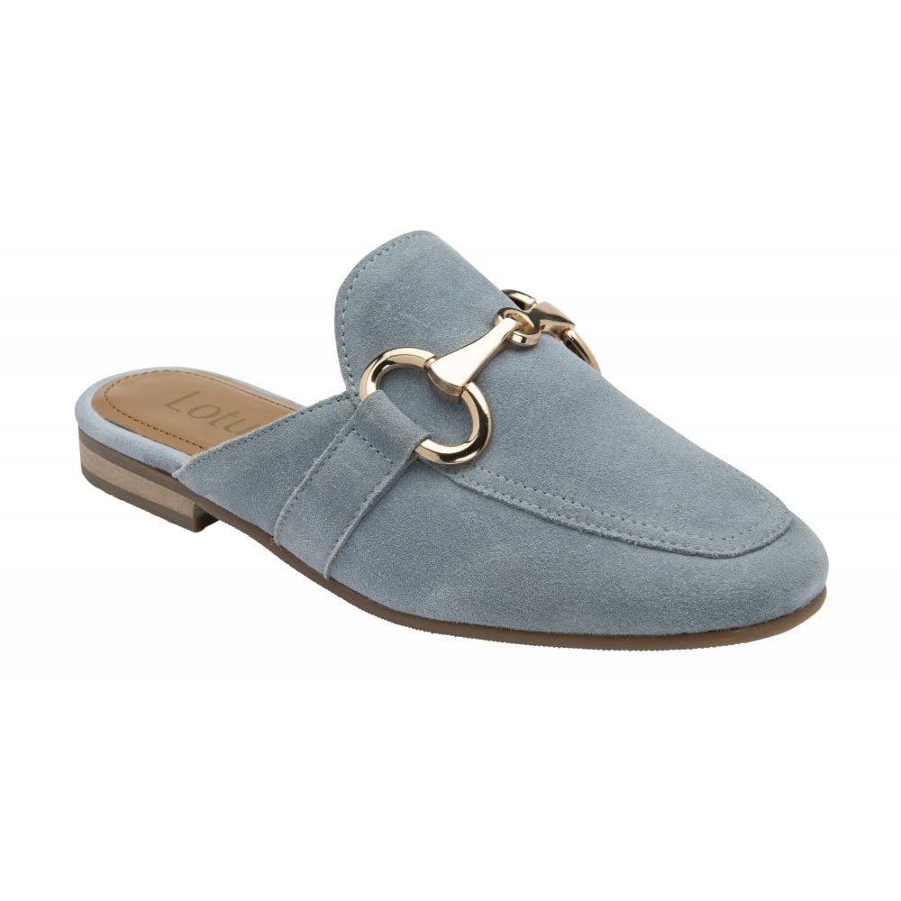 Lotus Taylor BLUE Leather Slip On Mule Loafer ULS570