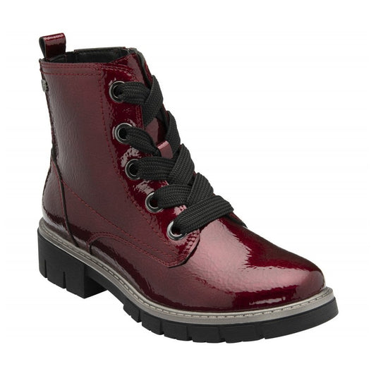 Lotus Jojo BORDO Patent Lace Up Ankle Boot With Zip ULB350