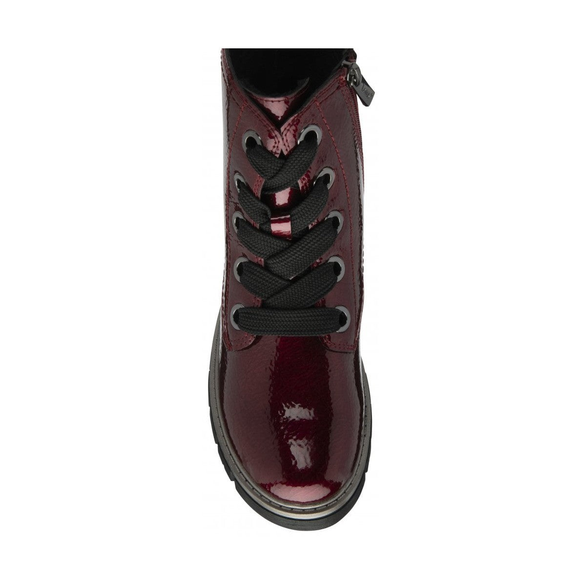 Lotus Jojo BORDO Patent Lace Up Ankle Boot With Zip ULB350