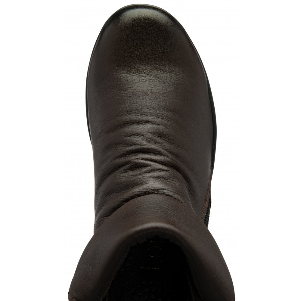 Lotus Cordelia BROWN Soft Leather Wedge Zip Ankle Boot