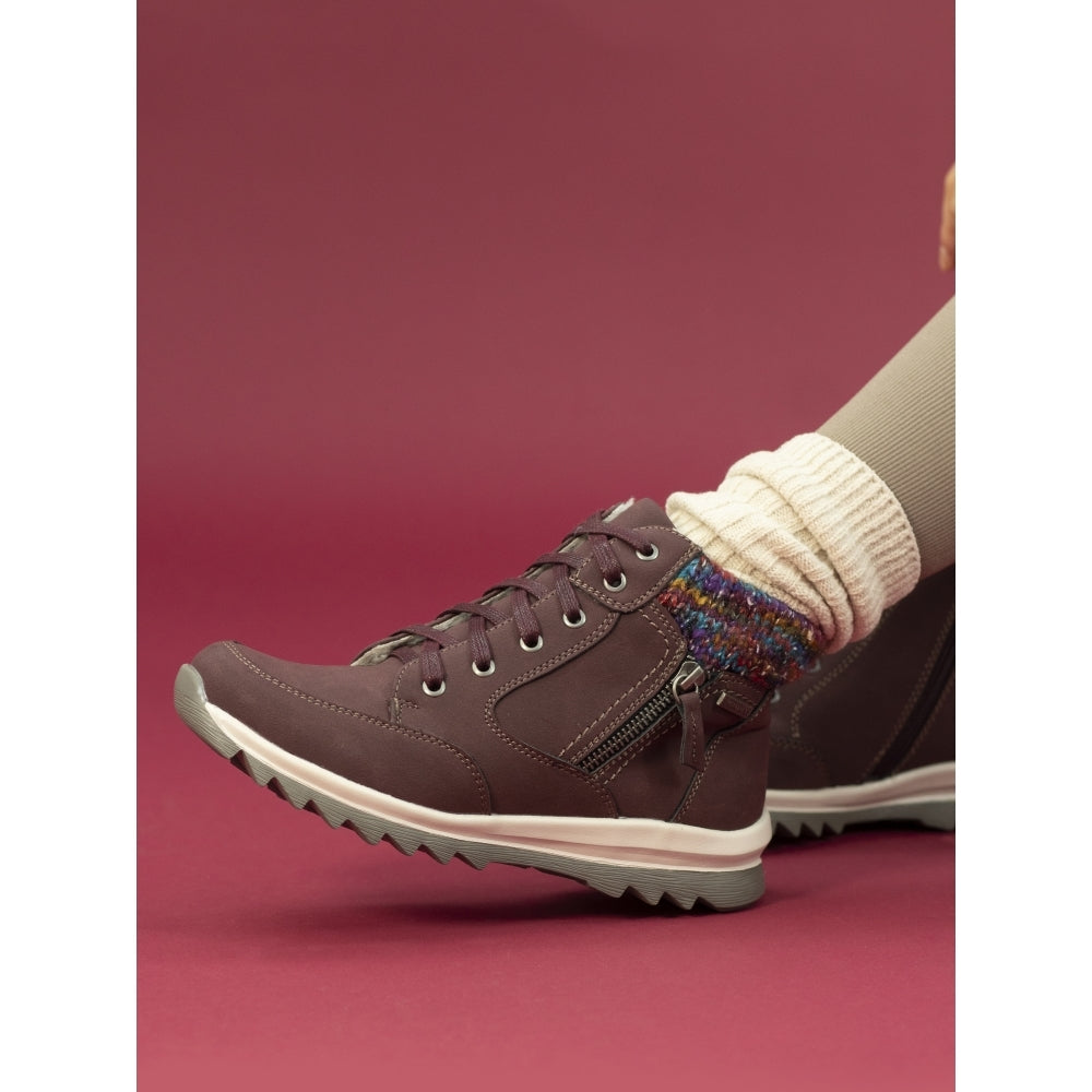 Lunar Buttermere BURGUNDY Trainer Style Waterproof Boot GLB115 BL