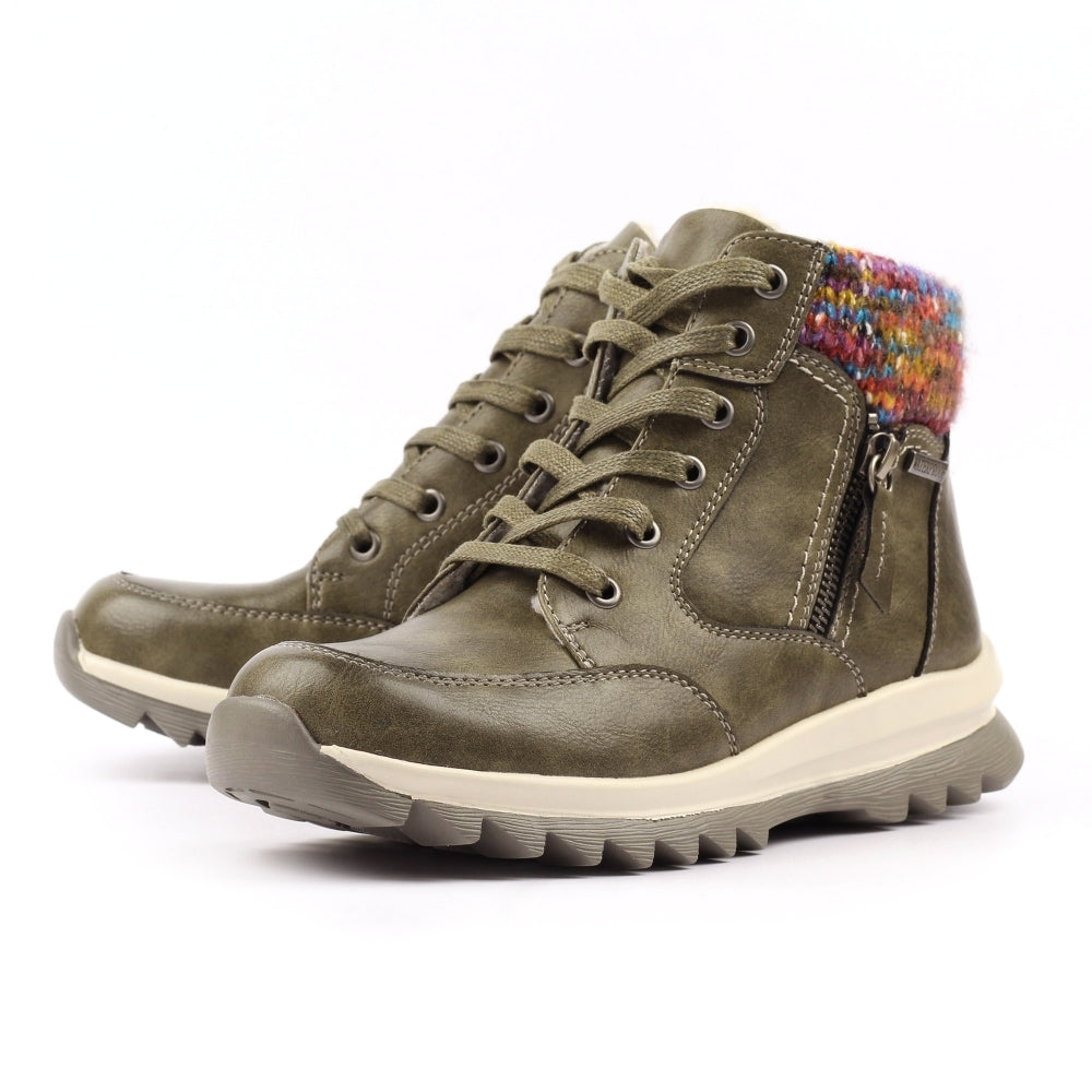 Lunar Buttermere OLIVE waterproof trainer style Ankle Boot GLB115 BL