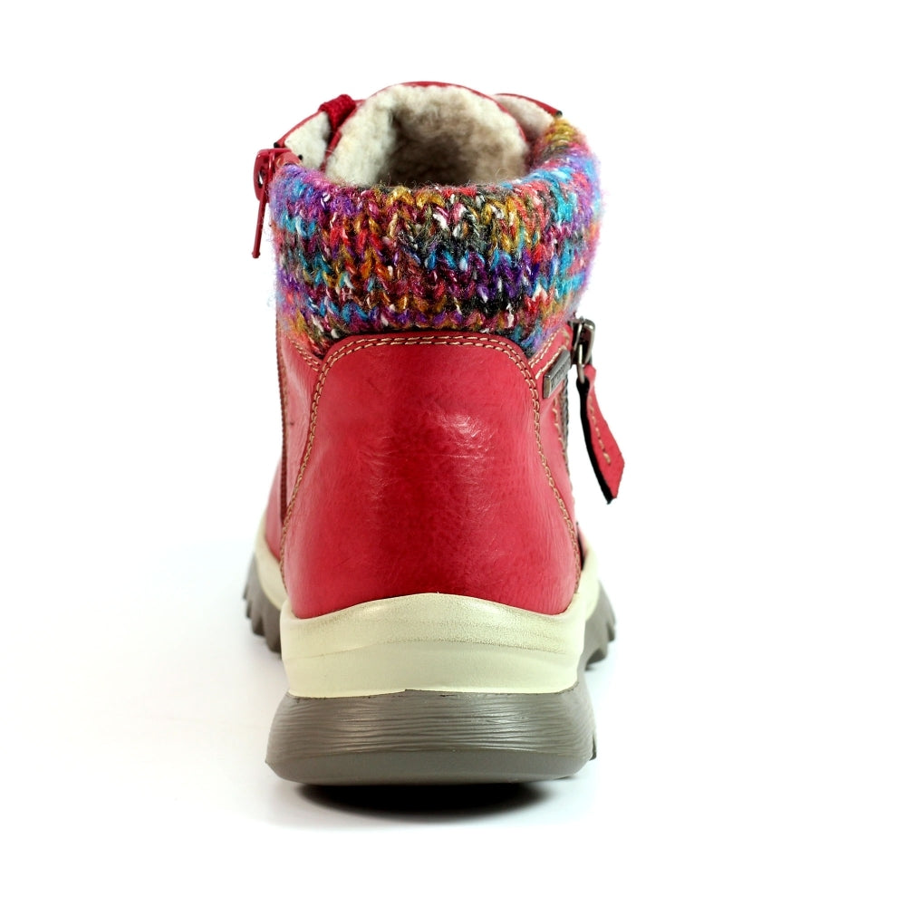 Lunar Ankle Boot Waterproof with zip Buttermere RED