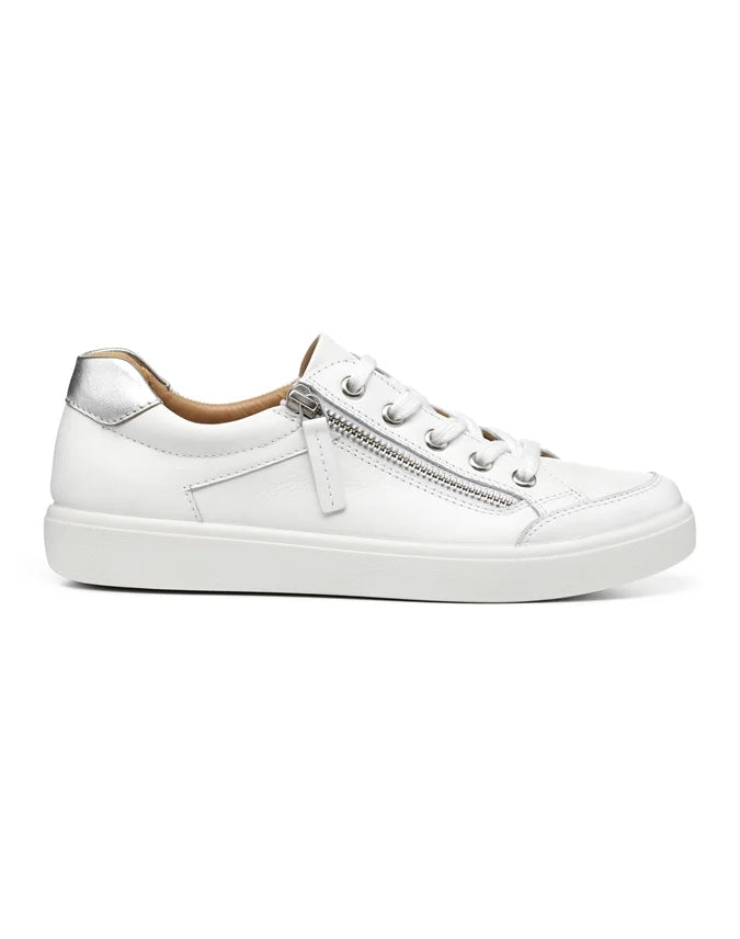 Hotter Chase White Leather Comfort Trainer