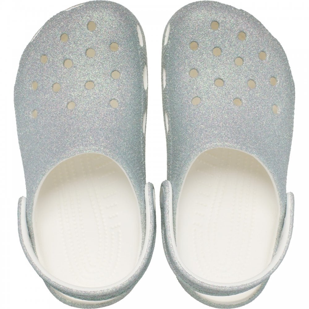 Crocs 210986 SILVER GLITZ 210986-100 Classic Clog