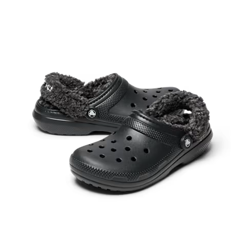 Crocs 211396 BLACK Fleece Lined Classic Clog Shoe or Slipper 211396-001