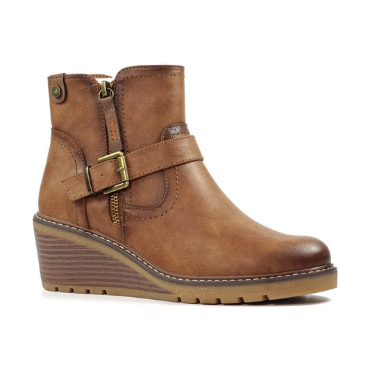 Lunar Cruz TAN Wedge Ankle Boot