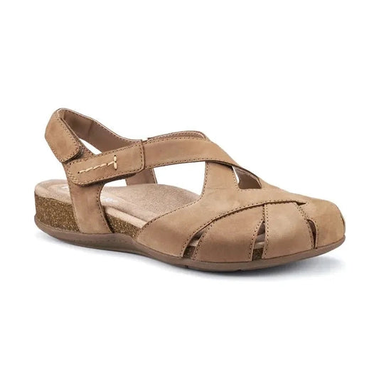 Hotter Catskill TAN Touch Fastening Closed Toe Sandal