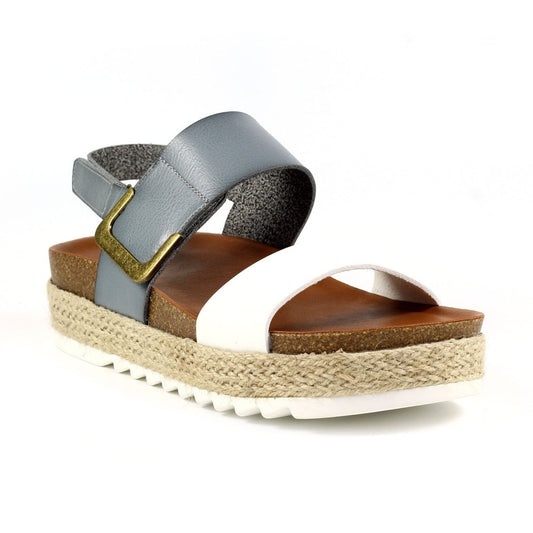 Lunar Deanna WHITE / Grey Wedge Sandal JLH356GR